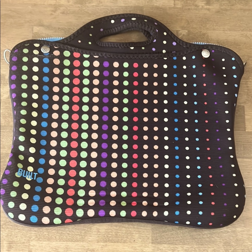 BUILT Multi Color Polka Dot Laptop Sleeve w/integrated Handle